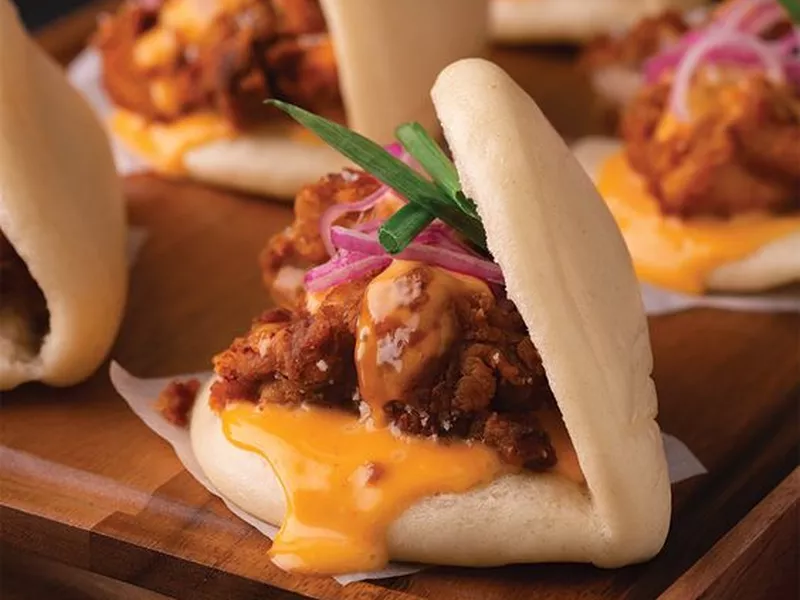 Spicy Fried Chicken Bao Buns