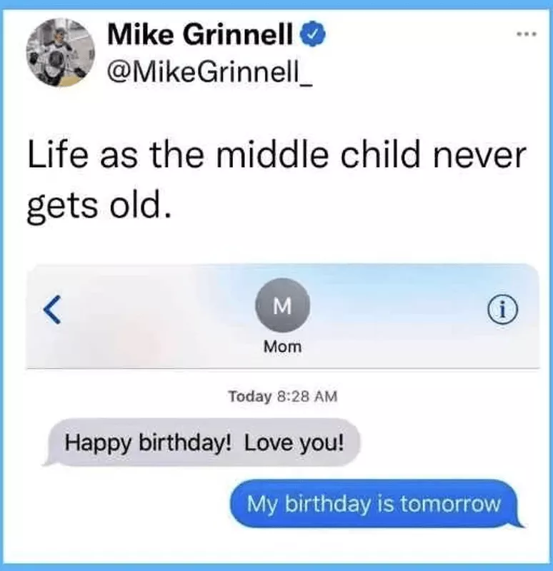 Life as the middle child tweet