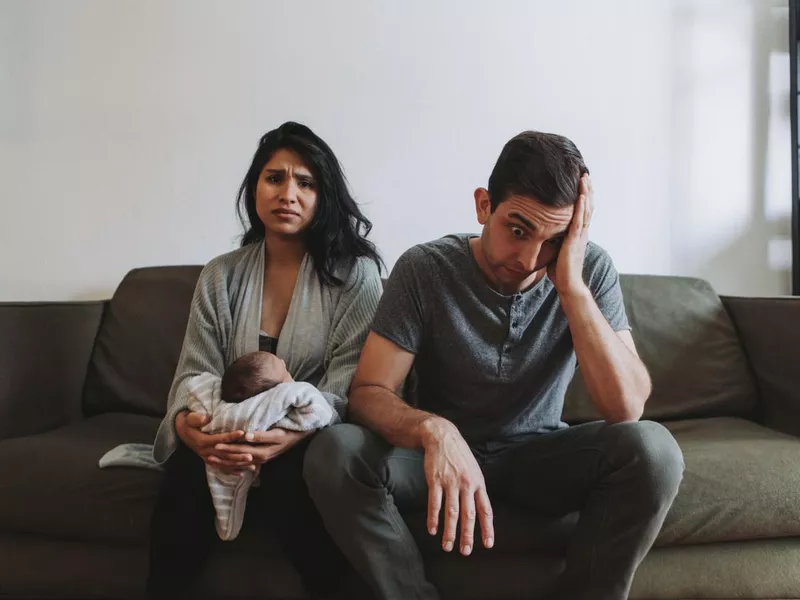 Portrait of a distressed family