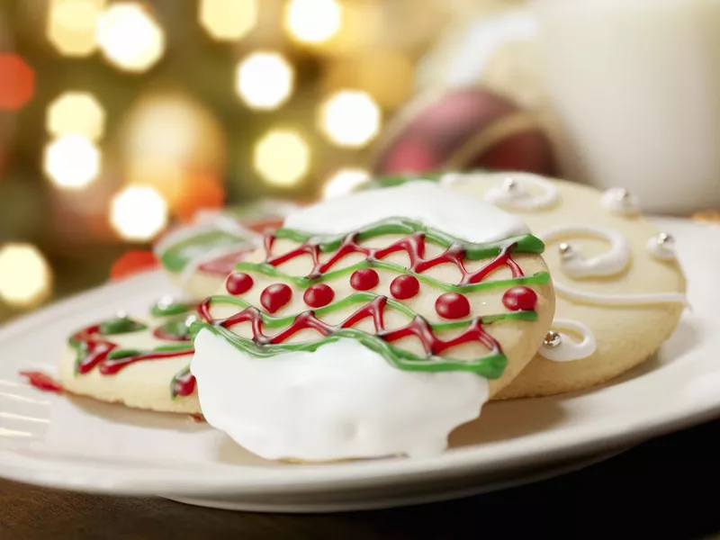 Decorated Sugar Cookies at Christmas Time