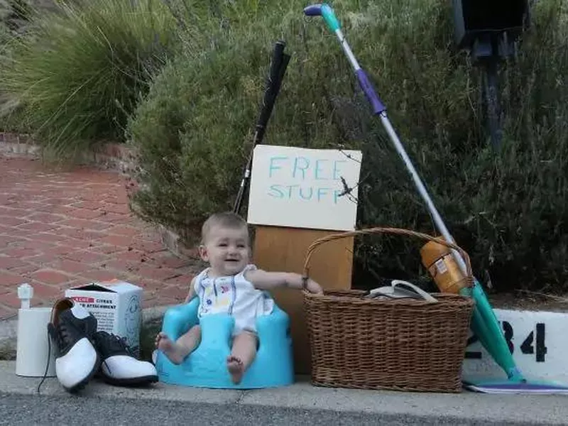 Baby at a garage sale