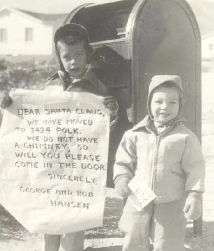 Boys with a message for Santa