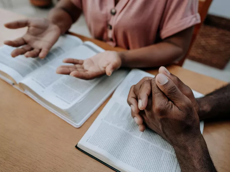 couple praying together