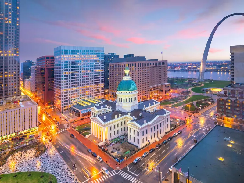 St. Louis downtown skyline at twilight