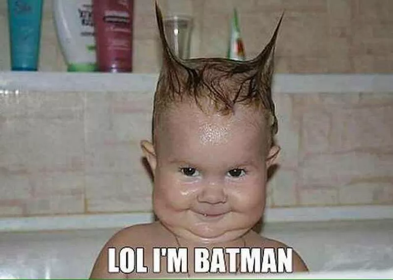 Lol I'm Batman clean baby meme