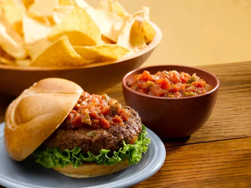 Hamburger with Salsa