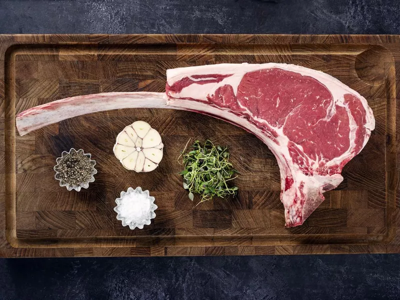 Preparing a Tomahawk Steak for Cooking