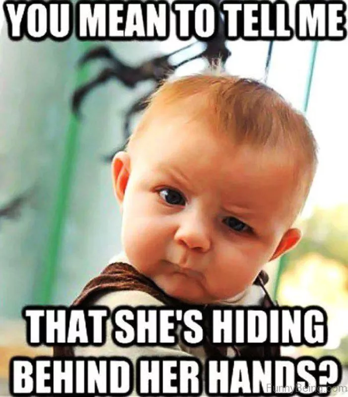 Skeptical baby meme