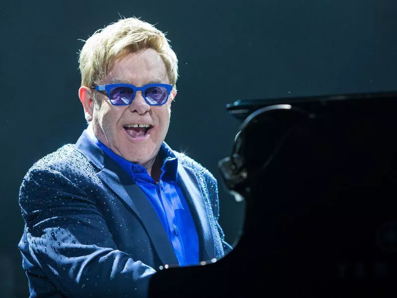 Elton John performing