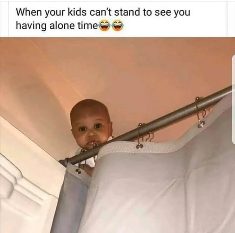 Baby spying on mom