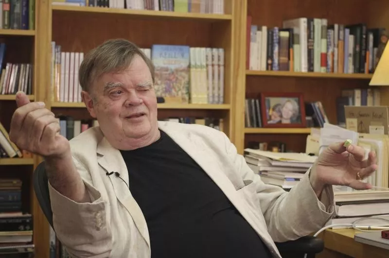 Garrison Keillor at his St. Paul, Minnesota, office