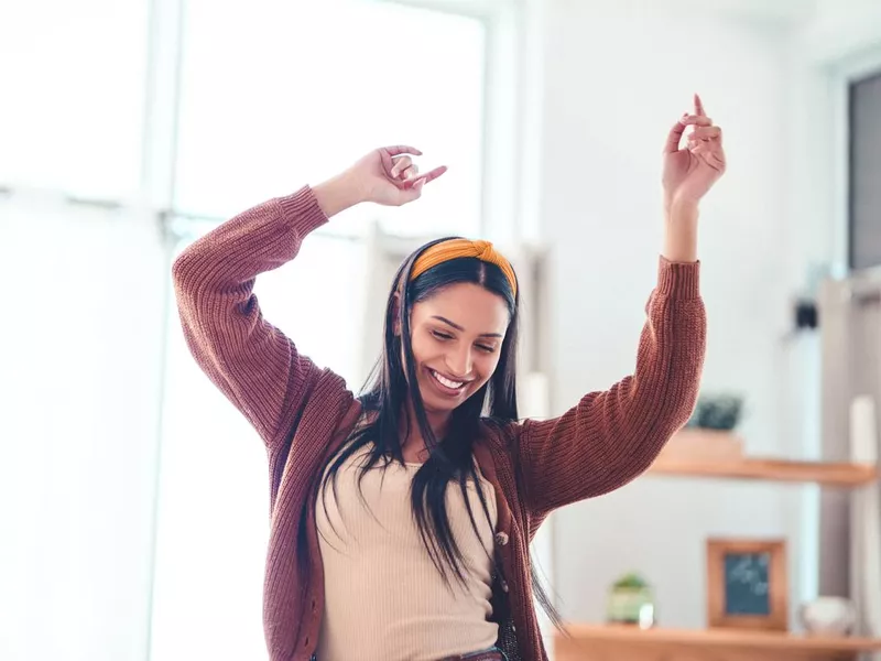 Woman celebrating