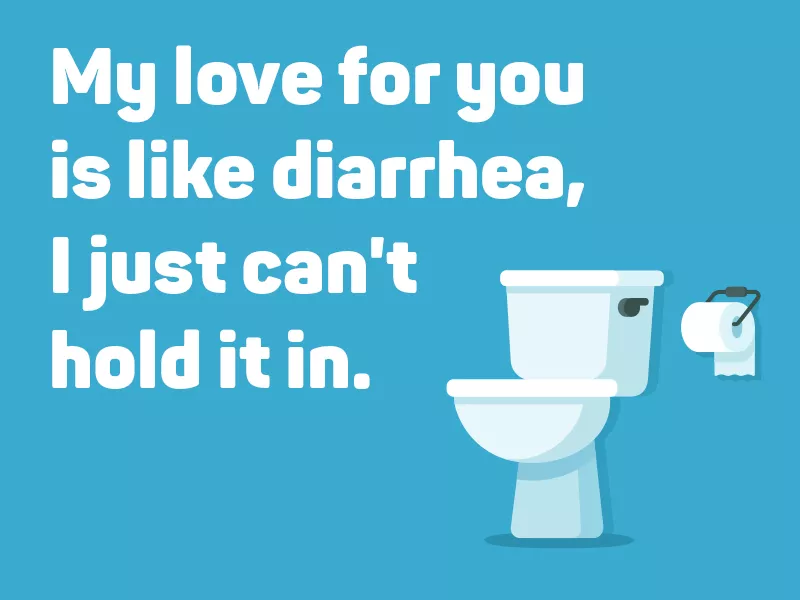 My love for you is like diarrhea, I just can't hold it in.