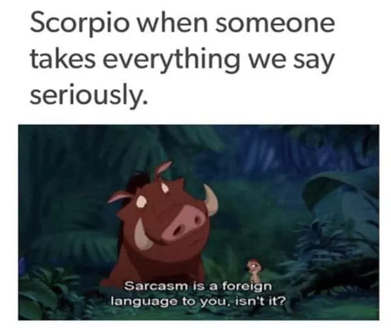 Scorpio sarcasm meme