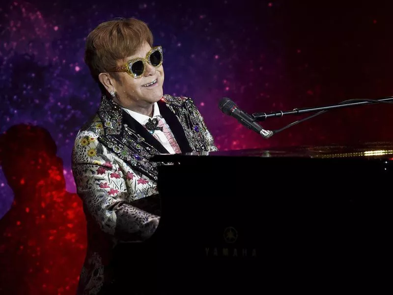 Elton John on piano