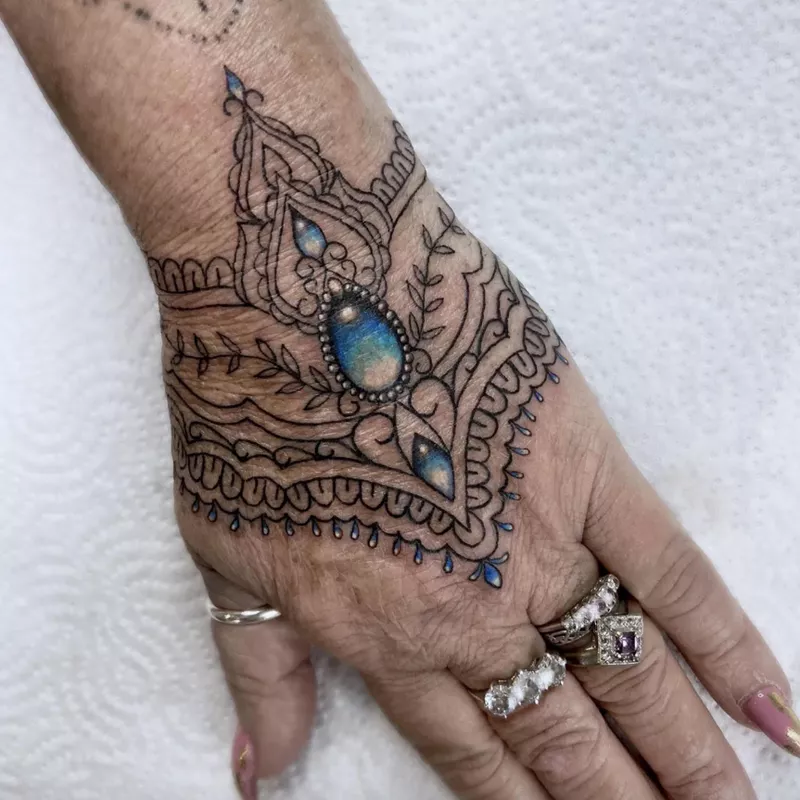 Jewel Hand Tatttoo