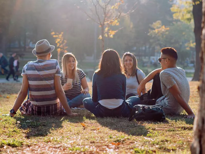 Group of five friends