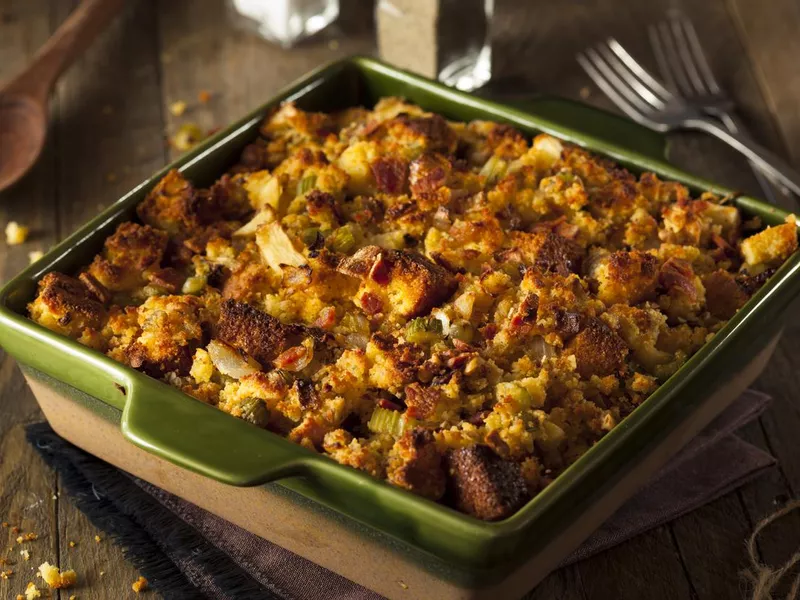 Traditional homemade cornbread stuffing