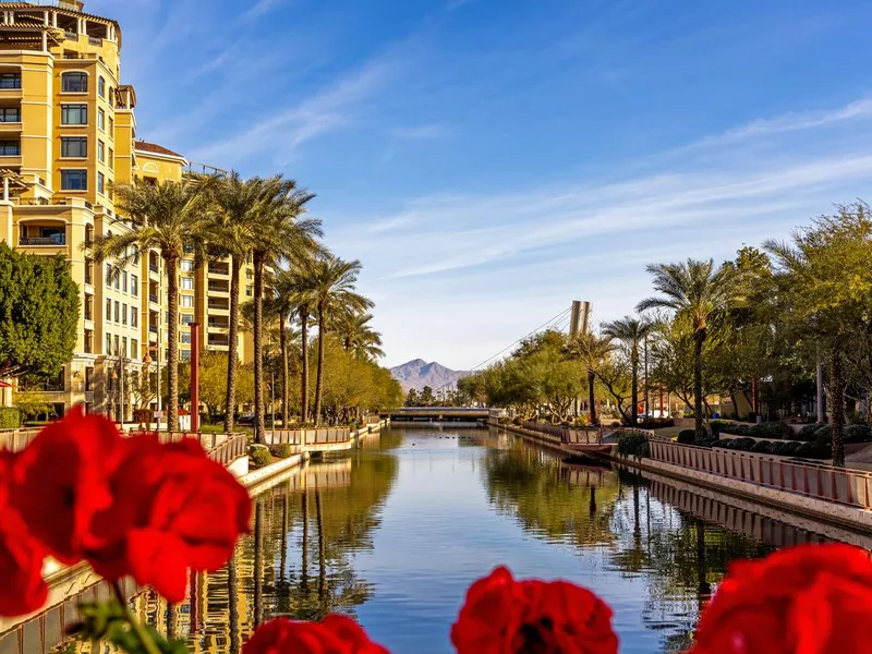 Scottsdale Arizona Waterfront Canal Scene