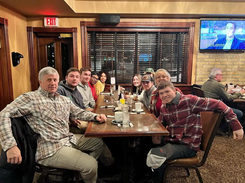 The Bell family at a restaurant