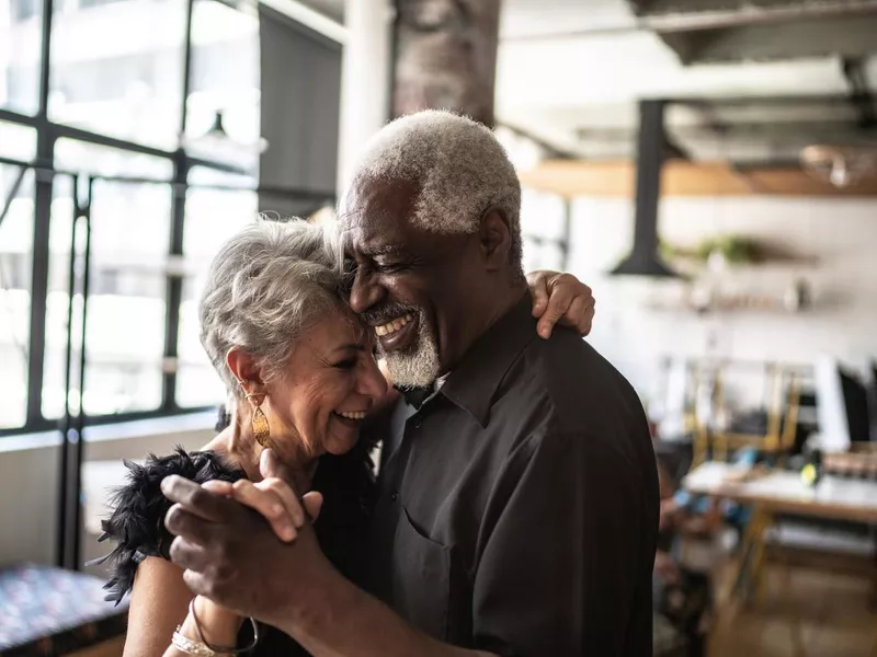 Senior couple dancing waltz