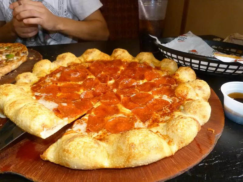 Pizza Hut's Hot Dog Stuffed Crust Pizza