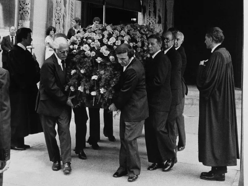 Publisher Samuel I. Newhouse's casket