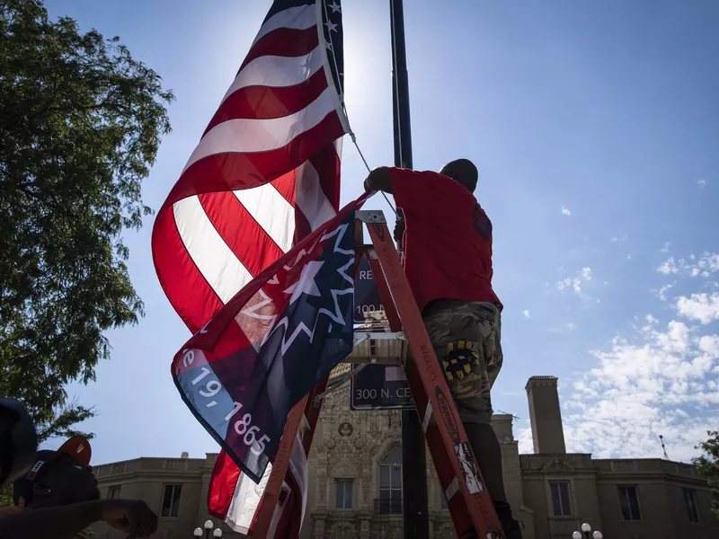 The flag raising