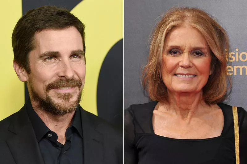 Christian Bale and Gloria Steinem