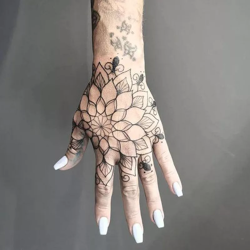 Mandala Hand Tattoo