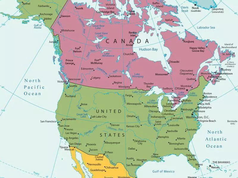 Map of North America