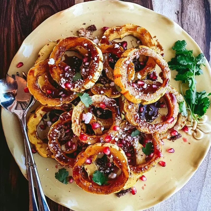 Roasted Delicata Squash With Apples and Sage