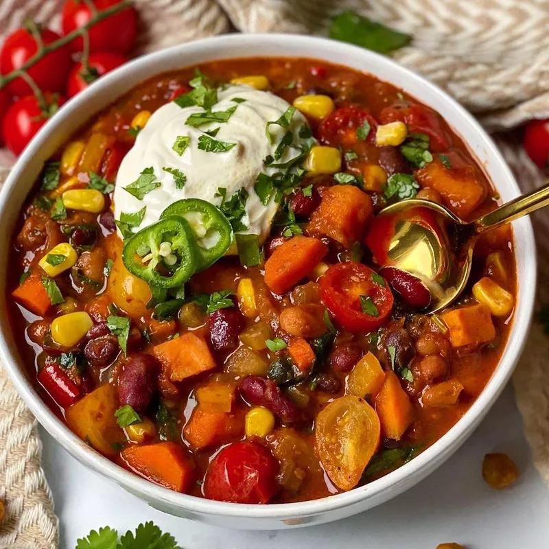 Healthy Vegan Sweet Potato Chili