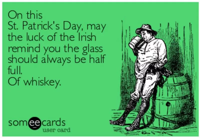 Glass half full of whiskey meme