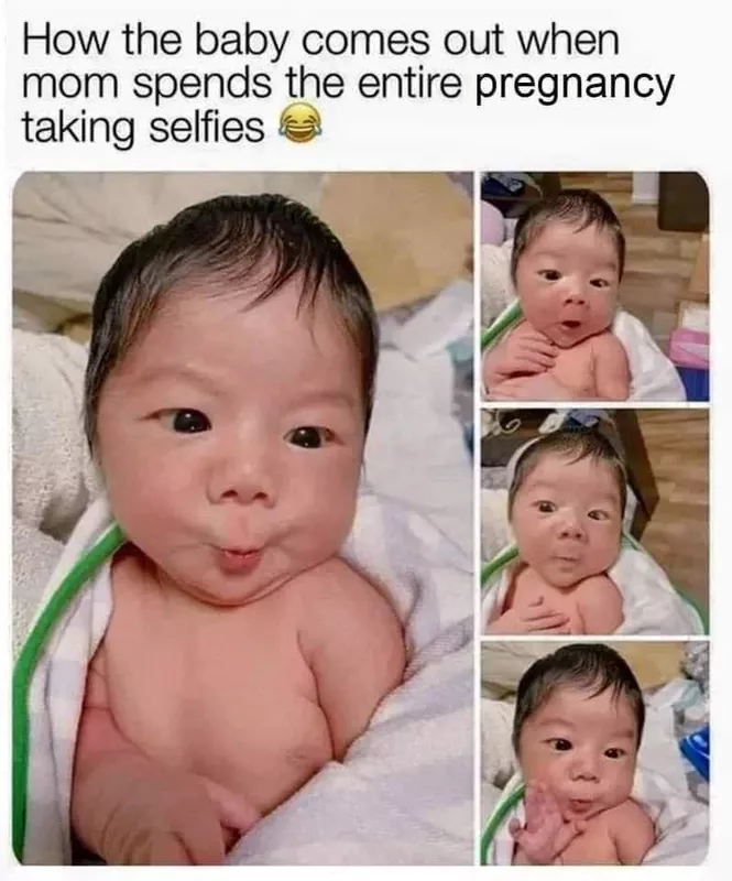 Baby taking a selfie