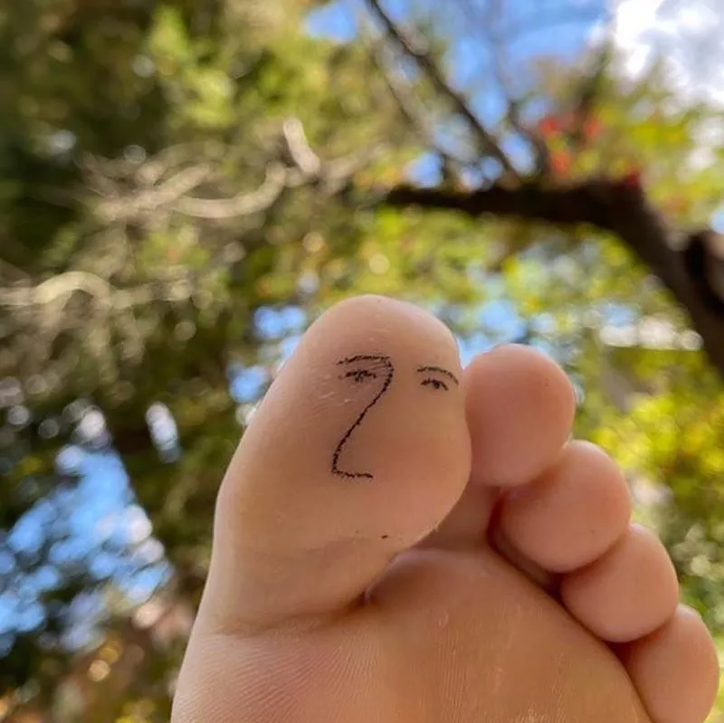 Face on Bottom of Toe