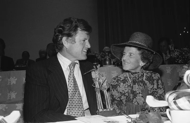 Edward Kennedy with his mother Rose Kennedy