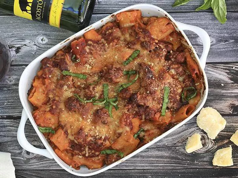 Hot & Smoky Rigatoni Bake