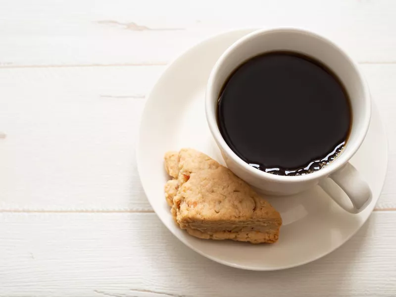 Scone and cup of coffee