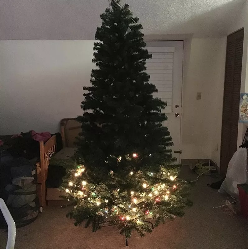 Christmas tree with a few lights