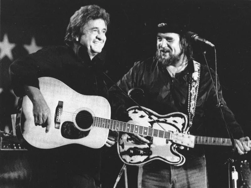 Johnny Cash and Waylon Jennings