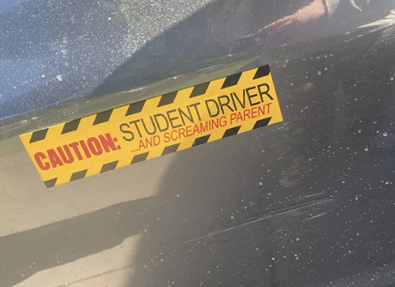 Funny student driver sticker