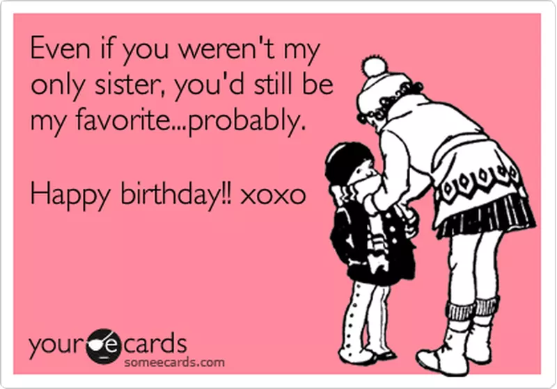 Favorite sister card