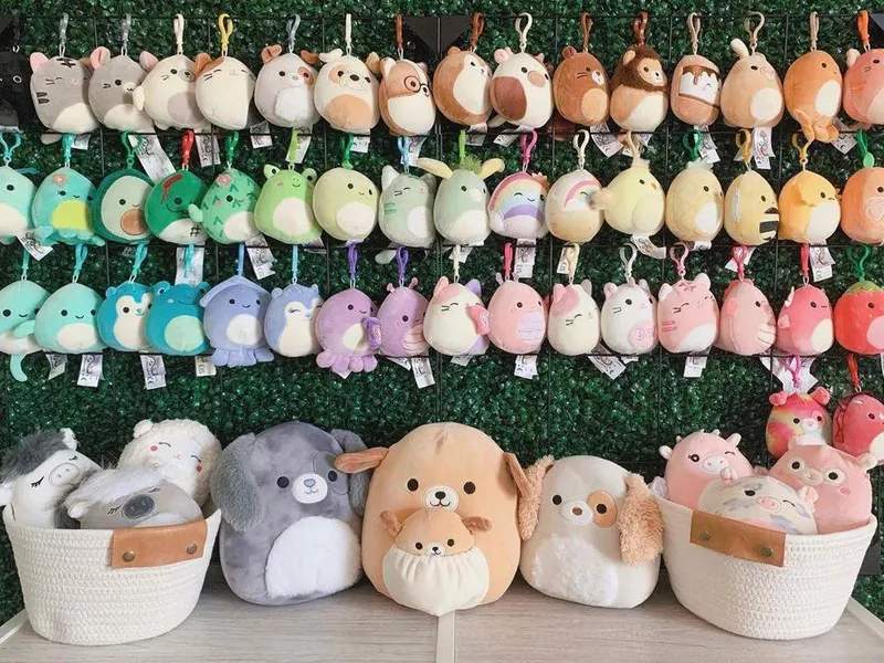 Real squishmallows hanging on the wall