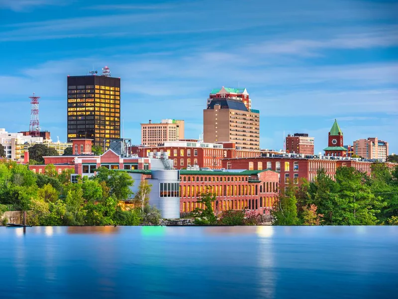 Manchester, New Hampshire, USA Skyline on the Merrimack River