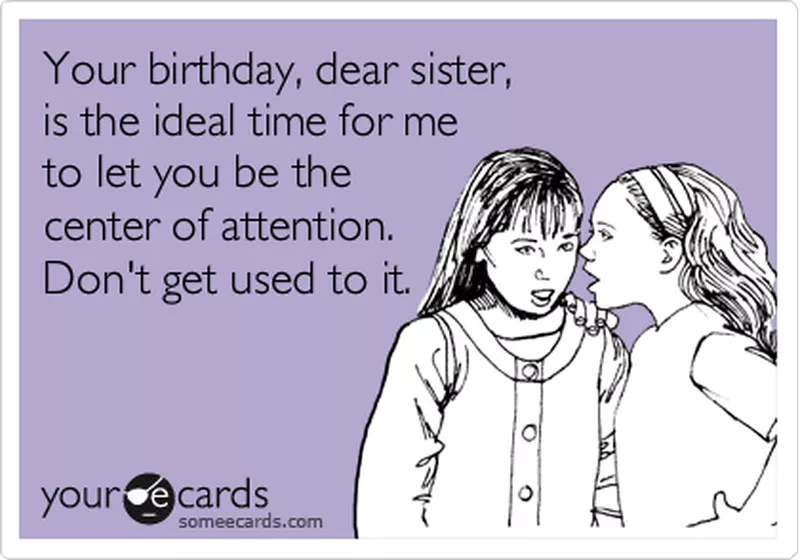 Funny sister ecard