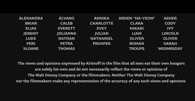 Frozen credits