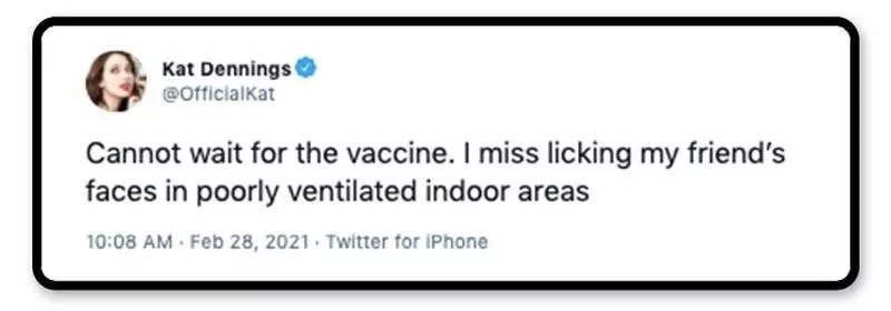 Kat Dennings tweet about the vaccine