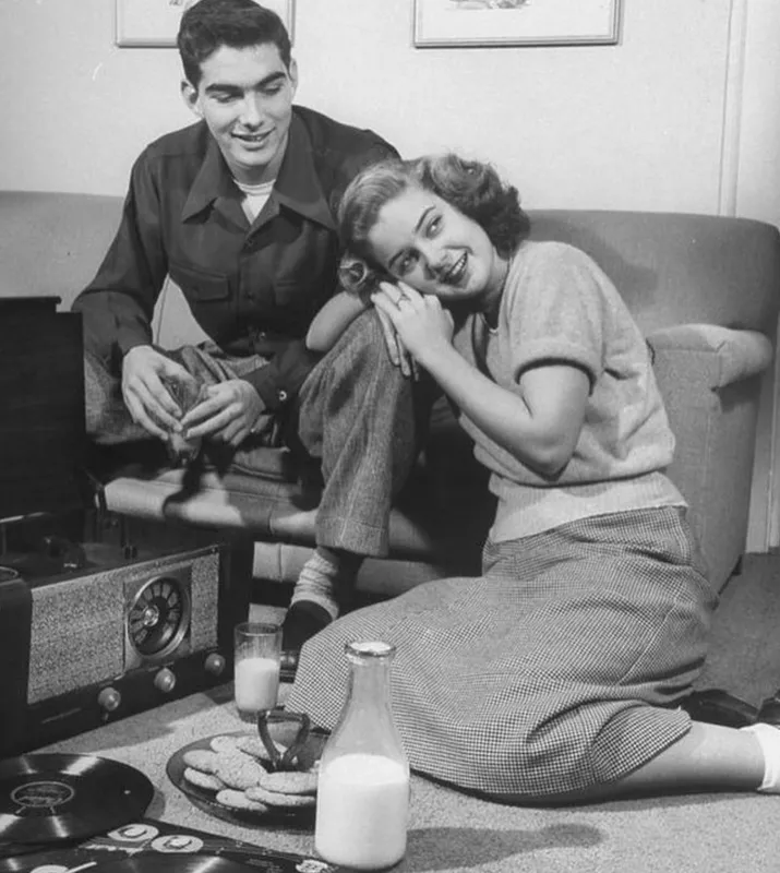 Couple listening to music