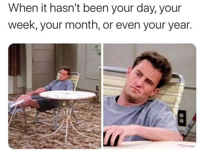 Tired Chandler meme